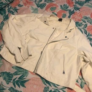 rebel wilson for torrid faux white leather jacket